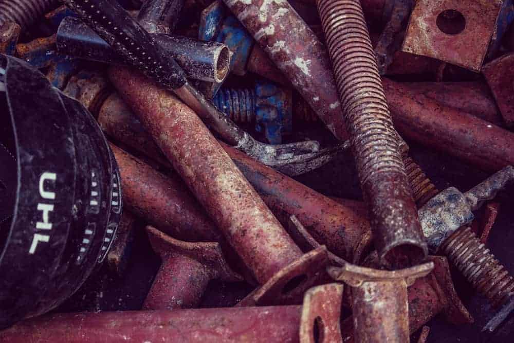 Rusty nuts and bolts.