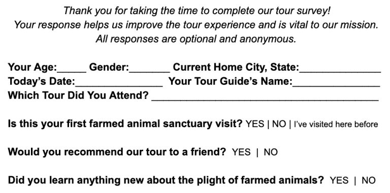 The Open Sanctuary Project's Free Visitor Survey For Animal Sanctuaries ...
