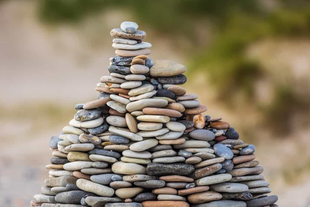 a stack of many stones 