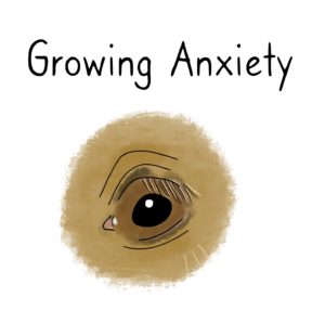 Illustration of a horse's eye with an expression of growing anxiety.