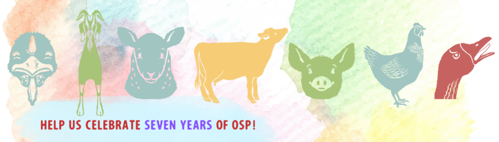a graphic with seven ambassador residents that says "help us celebrate seven years of OSP!"