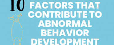 a blue background has black and white writing across it reading "10 Factors The Contribute To Abnormal Behavior Development"