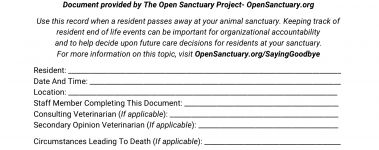 A sample of our end of life record