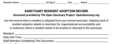 A sample of our resident adoption record!