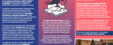 A Sample of Page 1 of our free start a sanctuary brochure!